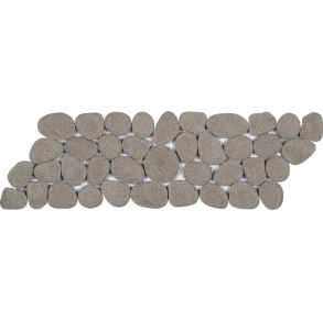 Grey Reconstituted Pebble Mosaic Interlocking Border - stone tile
